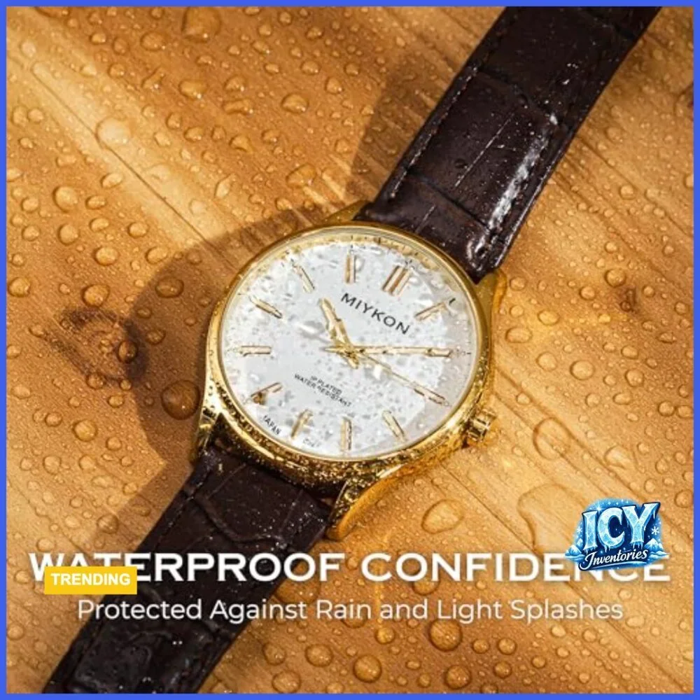 Ultra-Thin Analog Dress Watch with Genuine Leather Strap